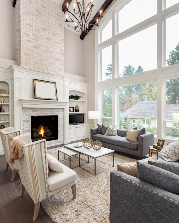🛋️ Light, airy, and designed for relaxation—this living room is nothing short of stunning!